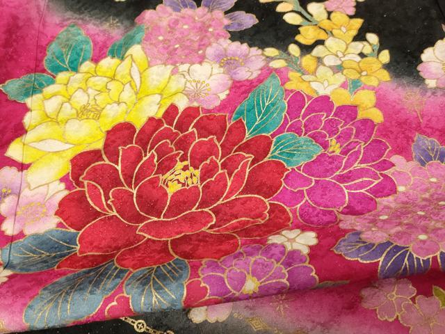 平和屋本店●お引きずり・お引き摺り・引き振袖 和装 結婚式 舞妓 芸妓 芸者 衣装 手描き 草花文 暈し染め 金彩 銀通し地 逸品 AABM0808fw