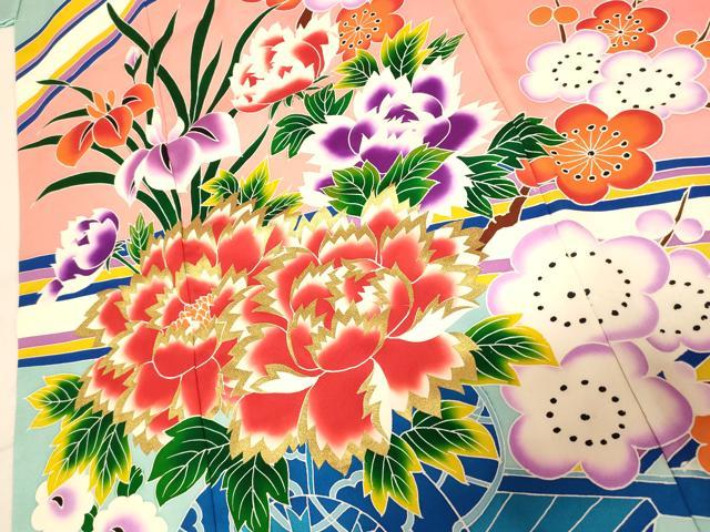 平和屋本店●お引きずり・お引き摺り・引き振袖　和装　結婚式　舞妓　芸妓　芸者　衣装　花車枝梅文　逸品　AABM0809fw
