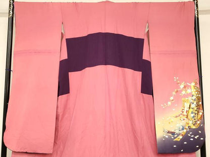 平和屋本店●金彩友禅 卓越技能者・名工・和田光正 お引きずり・お引き摺り・引き振袖 和装 結婚式 舞妓 芸妓 芸者 金銀彩 逸品 AABM0812fw