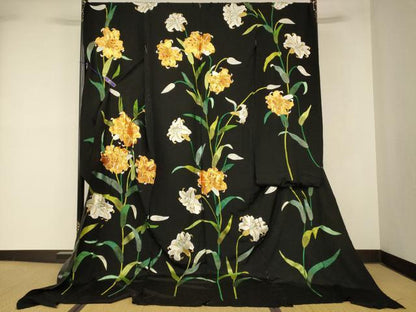 平和屋本店●中国三大刺繍 相良刺繍 お引きずり・お引き摺り・引き振袖 仮絵羽 和装 結婚式 舞妓 芸妓 芸者 駒刺繍 金銀糸 逸品 AABM0821fw