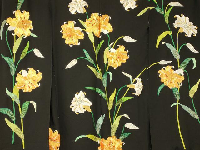 平和屋本店●中国三大刺繍 相良刺繍 お引きずり・お引き摺り・引き振袖 仮絵羽 和装 結婚式 舞妓 芸妓 芸者 駒刺繍 金銀糸 逸品 AABM0821fw