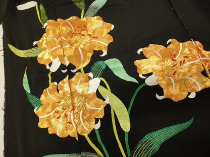 平和屋本店●中国三大刺繍 相良刺繍 お引きずり・お引き摺り・引き振袖 仮絵羽 和装 結婚式 舞妓 芸妓 芸者 駒刺繍 金銀糸 逸品 AABM0821fw