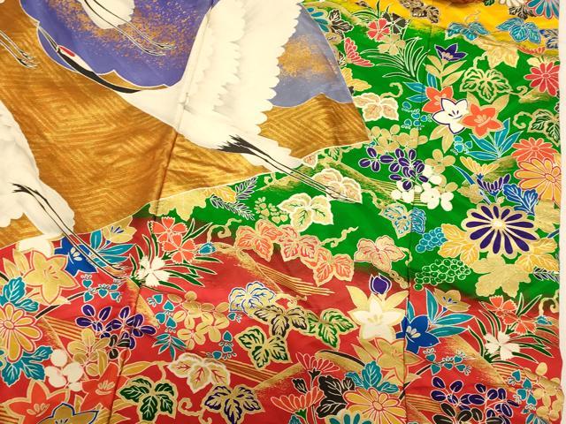 平和屋本店●色打掛　和装　婚礼　結婚式　花嫁　神社挙式　飛鶴草花地紙文　暈し染め　金彩　逸品　AABM0827fw