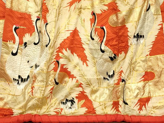 平和屋本店●色打掛　和装　婚礼　結婚式　花嫁　神社挙式　駒刺繍　飛鶴エ霞草葉文　金銀糸　金彩　逸品　AABM0829fw