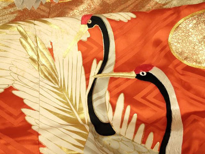 平和屋本店●色打掛　和装　婚礼　結婚式　花嫁　神社挙式　駒刺繍　飛鶴エ霞草葉文　金銀糸　金彩　逸品　AABM0829fw