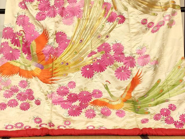 平和屋本店●色打掛　和装　婚礼　結婚式　花嫁　神社挙式　総刺繍　鳳凰草花文　金銀糸　逸品　AABM0832fw