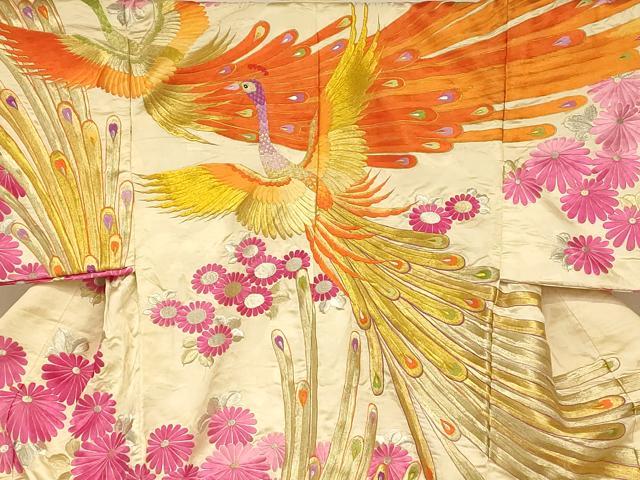 平和屋本店●色打掛　和装　婚礼　結婚式　花嫁　神社挙式　総刺繍　鳳凰草花文　金銀糸　逸品　AABM0832fw