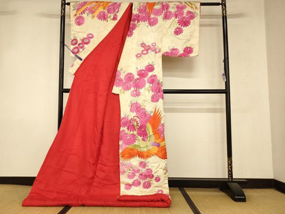 平和屋本店●色打掛　和装　婚礼　結婚式　花嫁　神社挙式　総刺繍　鳳凰草花文　金銀糸　逸品　AABM0832fw