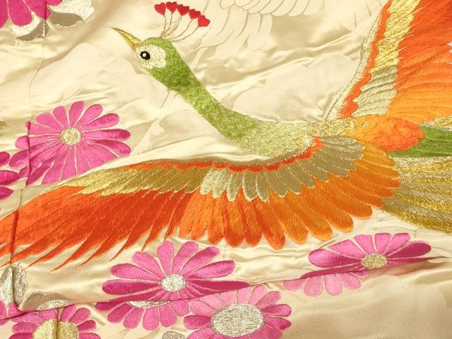 平和屋本店●色打掛　和装　婚礼　結婚式　花嫁　神社挙式　総刺繍　鳳凰草花文　金銀糸　逸品　AABM0832fw