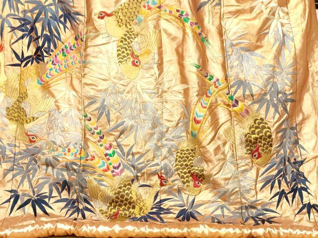 平和屋本店●色打掛　和装　婚礼　結婚式　花嫁　神社挙式　総刺繍　雉笹文　金銀糸　逸品　AABM0833fw