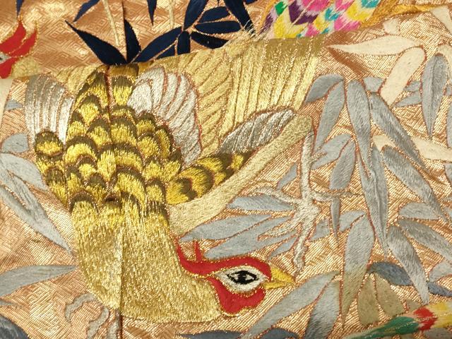 平和屋本店●色打掛　和装　婚礼　結婚式　花嫁　神社挙式　総刺繍　雉笹文　金銀糸　逸品　AABM0833fw