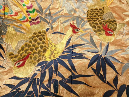 平和屋本店●色打掛　和装　婚礼　結婚式　花嫁　神社挙式　総刺繍　雉笹文　金銀糸　逸品　AABM0833fw