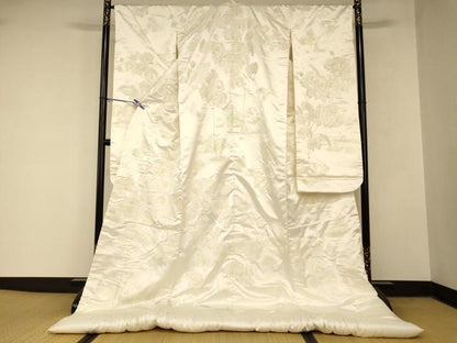 平和屋本店●白打掛　白無垢　和装　婚礼　結婚式　花嫁　神社挙式　花蝶文　逸品　AABM0840fw