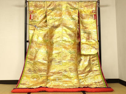 平和屋本店●色打掛　和装　婚礼　結婚式　花嫁　神社挙式　刺繍　正倉院花鳥文　更紗花文　金銀糸　逸品　AABM0846fw