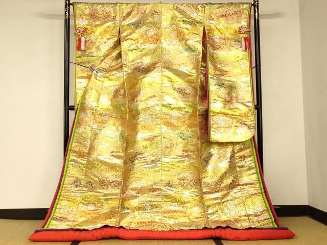 平和屋本店●色打掛　和装　婚礼　結婚式　花嫁　神社挙式　刺繍　正倉院花鳥文　更紗花文　金銀糸　逸品　AABM0846fw