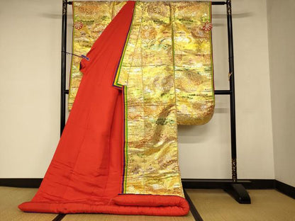 平和屋本店●色打掛　和装　婚礼　結婚式　花嫁　神社挙式　刺繍　正倉院花鳥文　更紗花文　金銀糸　逸品　AABM0846fw