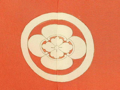 平和屋本店●色打掛　和装　婚礼　結婚式　花嫁　神社挙式　枝梅双鶴菱文　赤橙色　金銀彩　リバーシブル　逸品　AABM0847fw
