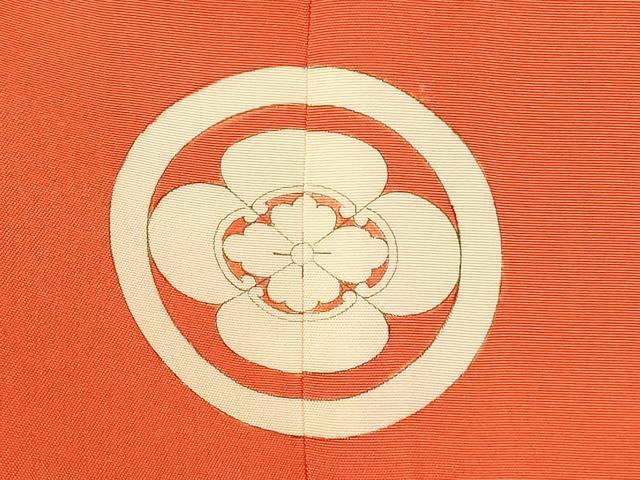 平和屋本店●色打掛　和装　婚礼　結婚式　花嫁　神社挙式　枝梅双鶴菱文　赤橙色　金銀彩　リバーシブル　逸品　AABM0847fw