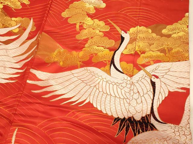 平和屋本店●色打掛　和装　婚礼　結婚式　花嫁　神社挙式　唐織　飛鶴山重ね松文　金糸　逸品　AABM0848fw