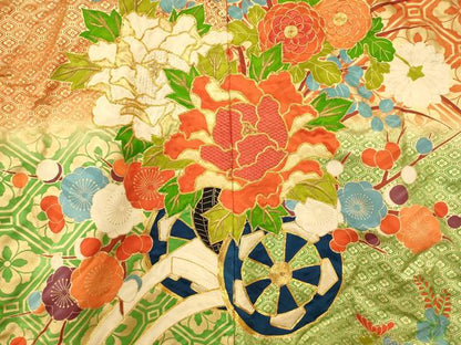 平和屋本店●色打掛　和装　婚礼　結婚式　花嫁　神社挙式　駒刺繍　吉祥花車文　暈し染め　金糸　金彩　逸品　AABM0851fw
