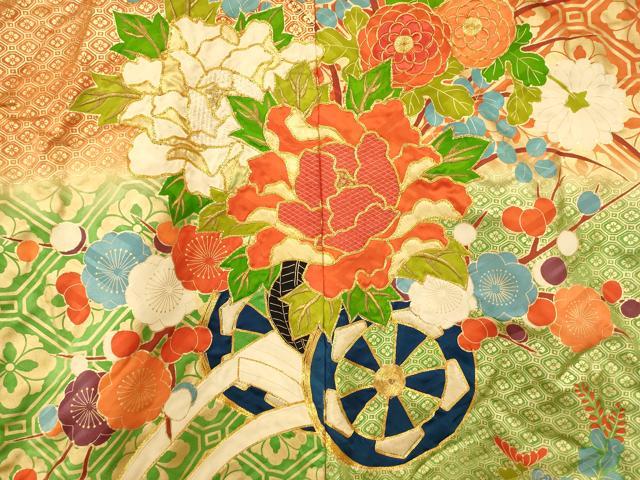 平和屋本店●色打掛　和装　婚礼　結婚式　花嫁　神社挙式　駒刺繍　吉祥花車文　暈し染め　金糸　金彩　逸品　AABM0851fw