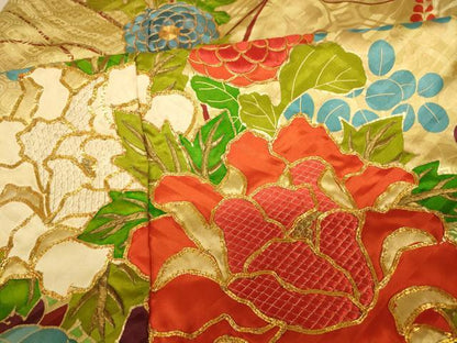平和屋本店●色打掛　和装　婚礼　結婚式　花嫁　神社挙式　駒刺繍　吉祥花車文　暈し染め　金糸　金彩　逸品　AABM0851fw