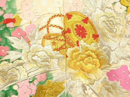 平和屋本店●色打掛　和装　婚礼　結婚式　花嫁　神社挙式　枝梅花鼓文　暈し染め　金銀糸　逸品　AABM0857fw