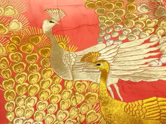 平和屋本店●色打掛　和装　婚礼　結婚式　花嫁　神社挙式　刺繍　孔雀霞文　暈し染め　金銀糸　逸品　AABM0860fw