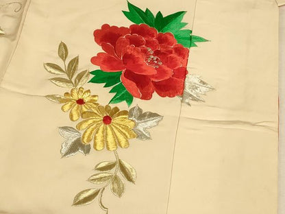 平和屋本店●色打掛　和装　婚礼　結婚式　花嫁　神社挙式　刺繍　花車文　藤の花　金銀糸　逸品　AABM0861fw
