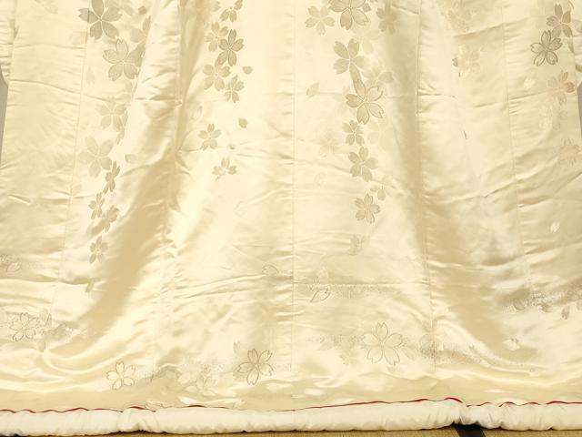 平和屋本店●白打掛　白無垢　和装　婚礼　結婚式　花嫁　神社挙式　唐織　舞花文　金銀糸　逸品　AABM0862fw