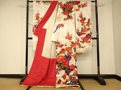 平和屋本店●お引きずり・お引き摺り・引き振袖 和装 結婚式 舞妓 芸妓 芸者 衣装 駒刺繍 葵松竹梅文 金糸 金彩 逸品 AABM0868fw