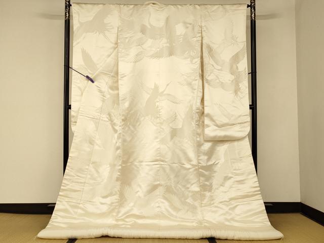 平和屋本店●白打掛　白無垢　和装　婚礼　結婚式　花嫁　神社挙式　唐織　飛鶴文　逸品　AABM0869fw