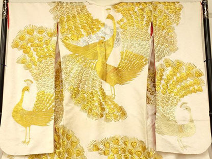 平和屋本店●色打掛　和装　婚礼　結婚式　花嫁　神社挙式　刺繍　孔雀文　金銀糸　逸品　AABM0871fw