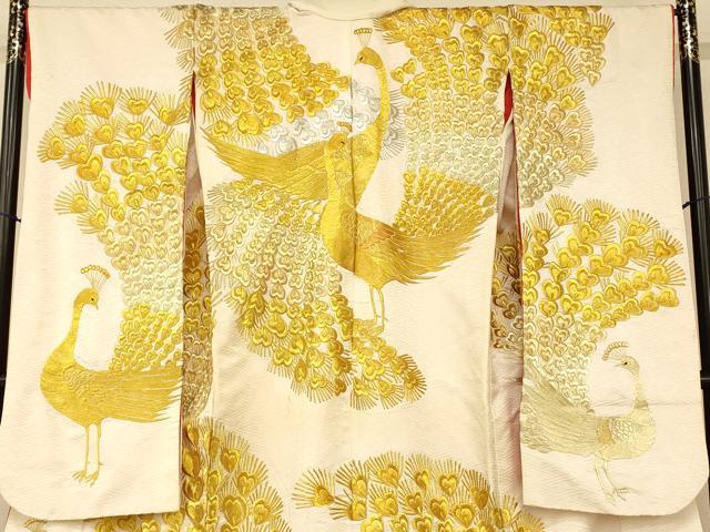 平和屋本店●色打掛　和装　婚礼　結婚式　花嫁　神社挙式　刺繍　孔雀文　金銀糸　逸品　AABM0871fw