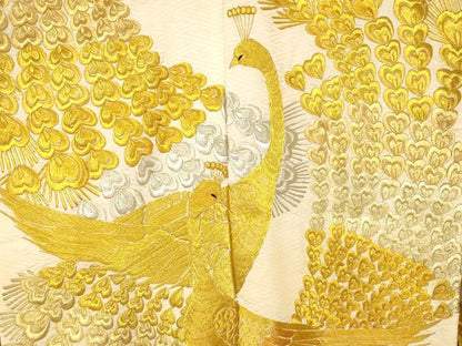 平和屋本店●色打掛　和装　婚礼　結婚式　花嫁　神社挙式　刺繍　孔雀文　金銀糸　逸品　AABM0871fw