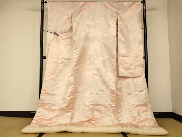 平和屋本店●色打掛　和装　婚礼　結婚式　花嫁　神社挙式　唐織　飛鶴流水七宝枝梅文　銀糸　逸品　AABM0872fw