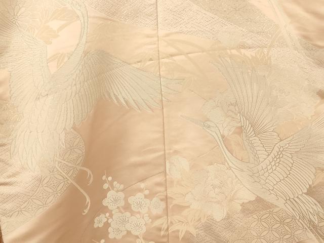 平和屋本店●色打掛　和装　婚礼　結婚式　花嫁　神社挙式　唐織　飛鶴流水七宝枝梅文　銀糸　逸品　AABM0872fw