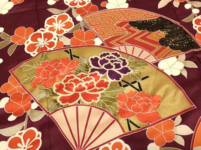 平和屋本店●お引きずり・お引き摺り・引き振袖 和装 結婚式 舞妓 芸妓 芸者 衣装 刺繍 枝垂れ梅吉祥扇子文 金銀彩 逸品 AABM0875fw
