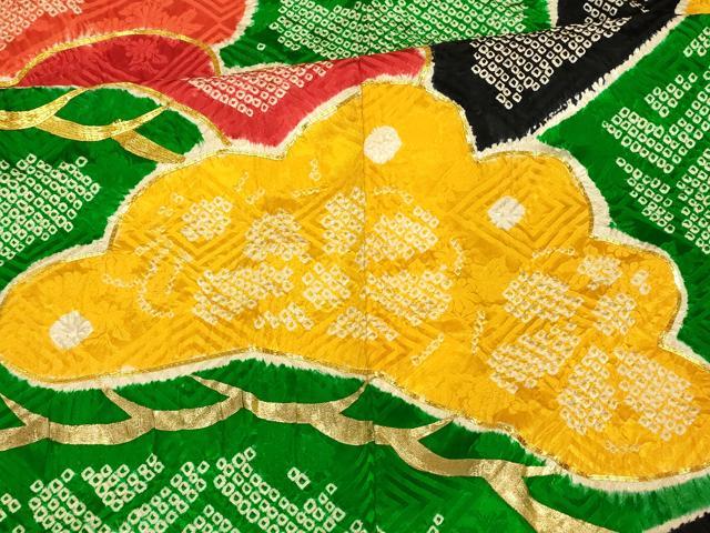 平和屋本店●お引きずり・お引き摺り・引き振袖 和装 結婚式 舞妓 芸妓 芸者 衣装 総絞り 駒刺繍 花松文 金糸 金彩 逸品 AABM0880fw