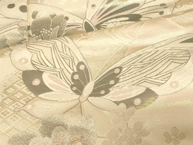 平和屋本店●西陣　高級美術織　白打掛　白無垢　和装　婚礼　結婚式　花嫁　神社挙式　唐織　段子九百地　胡蝶　銀糸　逸品　AABM0885fw