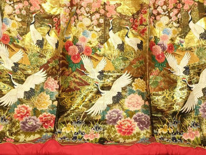 平和屋本店●色打掛　和装　婚礼　結婚式　花嫁　神社挙式　唐織　飛鶴枝梅松文　暈し染め　金糸　逸品　AABM0886fw