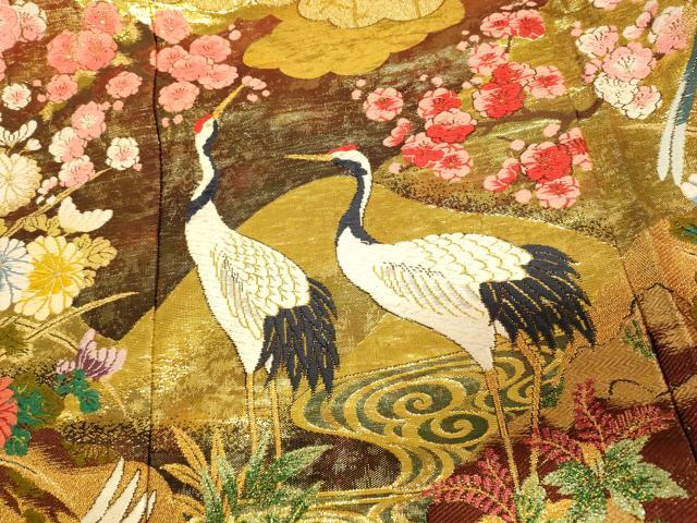 平和屋本店●色打掛　和装　婚礼　結婚式　花嫁　神社挙式　唐織　飛鶴枝梅松文　暈し染め　金糸　逸品　AABM0886fw