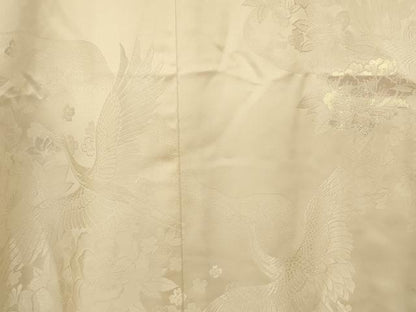 平和屋本店●白打掛　白無垢　和装　婚礼　結婚式　花嫁　神社挙式　唐織　飛鶴道長草花文　逸品　AABM0887fw