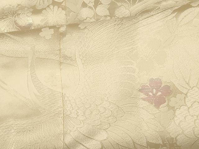 平和屋本店●白打掛　白無垢　和装　婚礼　結婚式　花嫁　神社挙式　唐織　飛鶴道長草花文　逸品　AABM0887fw