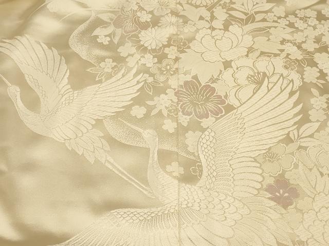 平和屋本店●白打掛　白無垢　和装　婚礼　結婚式　花嫁　神社挙式　唐織　飛鶴道長草花文　逸品　AABM0887fw