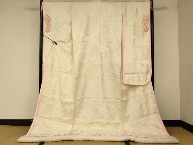 平和屋本店●白打掛　白無垢　和装　婚礼　結婚式　花嫁　神社挙式　唐織　鳳凰更紗花文　逸品　AABM0889fw