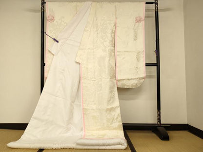 平和屋本店●白打掛　白無垢　和装　婚礼　結婚式　花嫁　神社挙式　唐織　鳳凰更紗花文　逸品　AABM0889fw