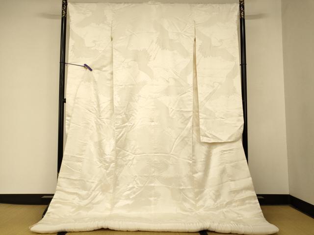 平和屋本店●白打掛　白無垢　和装　婚礼　結婚式　花嫁　神社挙式　飛鶴立波地紋　逸品　AABM0891fw