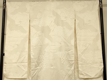 平和屋本店●白打掛　白無垢　和装　婚礼　結婚式　花嫁　神社挙式　飛鶴立波地紋　逸品　AABM0891fw