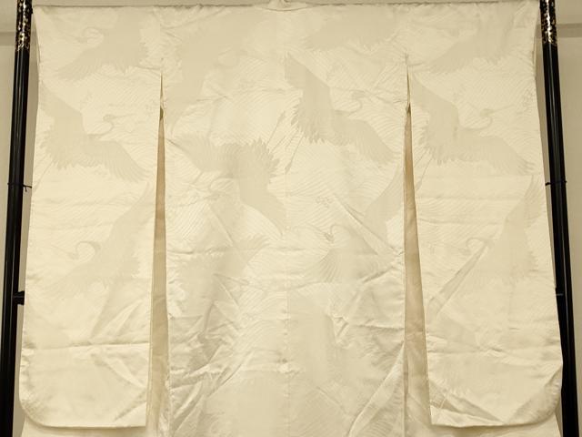 平和屋本店●白打掛　白無垢　和装　婚礼　結婚式　花嫁　神社挙式　飛鶴立波地紋　逸品　AABM0891fw